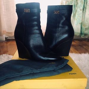 Fendi Ankle Wedge Booties